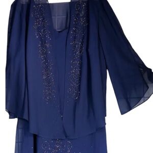 Mother of the Bride dress with jacket. NavyBlue. New, never worn. Elegant.